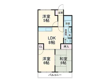 アベニュー長嶋(3LDK/2階)の間取り写真