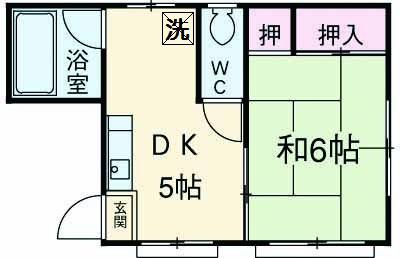 ハイブリッジ(1DK/2階)の間取り写真
