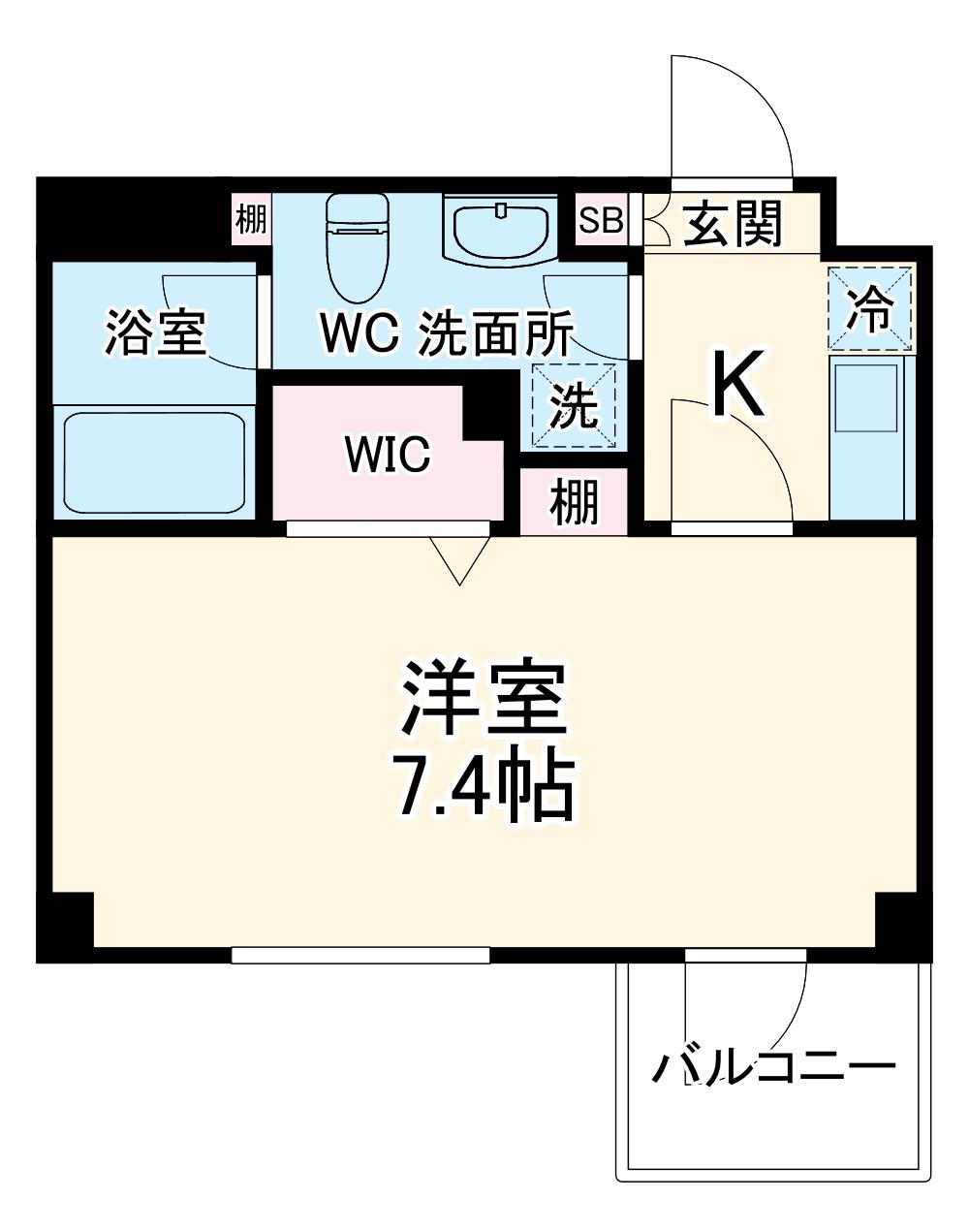アクシーズグランデ高鼻町(1K/5階)の間取り写真