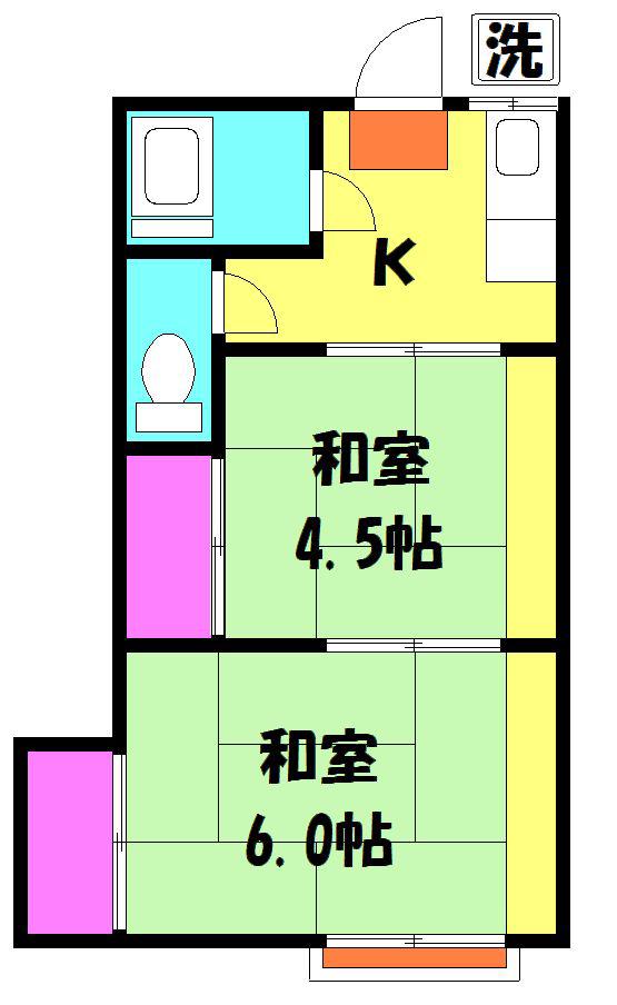 クララ荘(2K/2階)の間取り写真