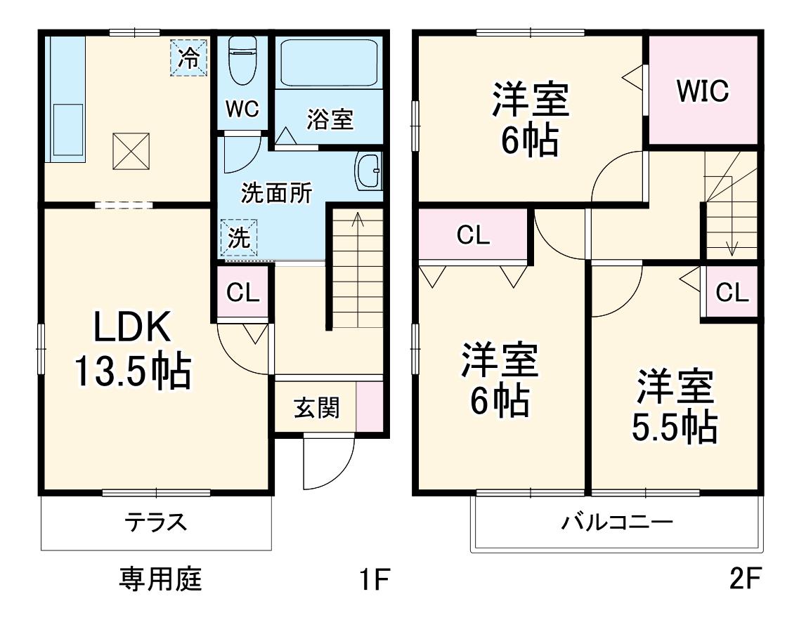 モンターナバッソⅡ(3LDK)の間取り写真