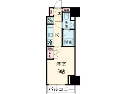 アーバネックス旗の台(1K/8階)の間取り写真