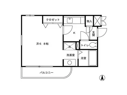 ハイ・ソアラ(1K/1階)の間取り写真