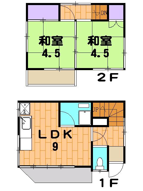 東武鉄道東上線 志木駅 徒歩15分 2階建 築63年(2DK)の間取り写真
