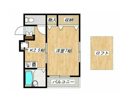 サンシャイン角田Ⅱ(1K/2階)の間取り写真