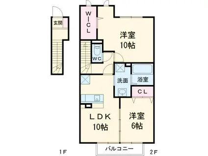 セジュール和(2LDK/2階)の間取り写真