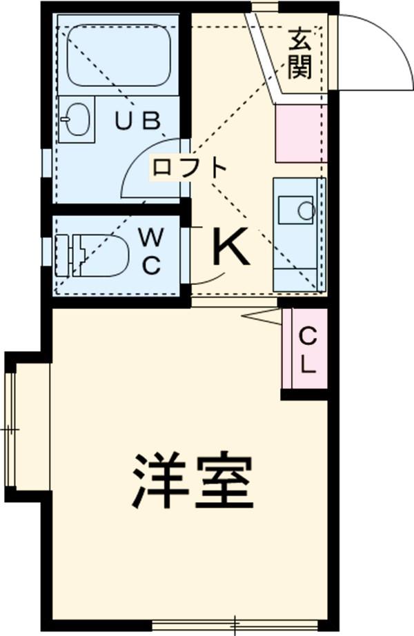 ヒルズ県立大学(1K/2階)の間取り写真