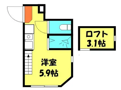 メゾン赤羽(ワンルーム/2階)の間取り写真