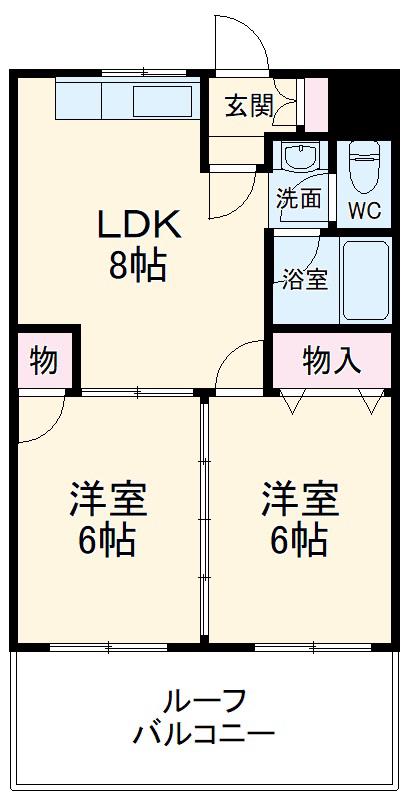 第二春日ビル(2DK/2階)の間取り写真