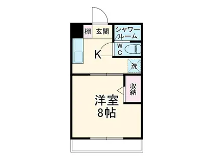 ランカン天竜川(1K/1階)の間取り写真