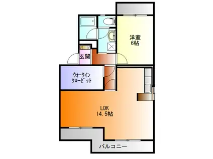 マンションサザンⅡ(1LDK/1階)の間取り写真
