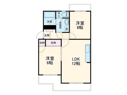 サントピアⅡ(2LDK/2階)の間取り写真