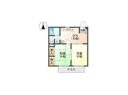 ニューシティ丸山A・B(2DK/1階)の間取り写真