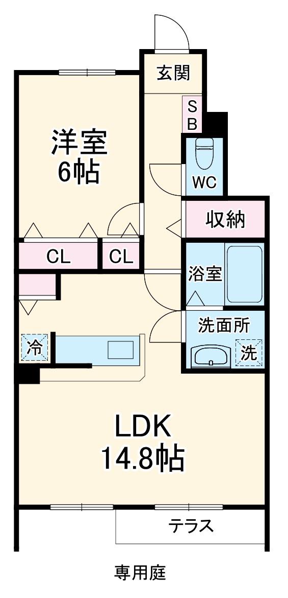 ヴィラエクセルⅡ(1LDK/1階)の間取り写真