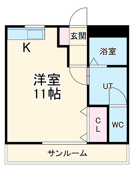 ハイツエクセル21(ワンルーム/2階)の間取り写真