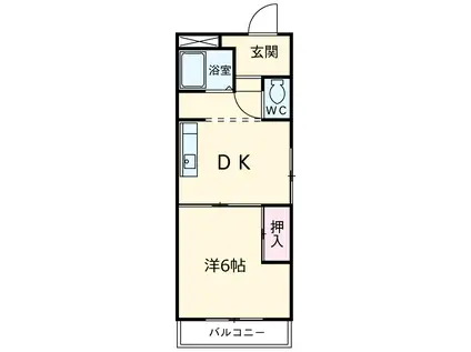 コーポ阪本(1DK/2階)の間取り写真