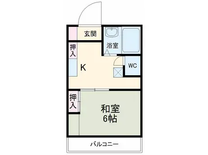 コーポ阪本(1DK/3階)の間取り写真