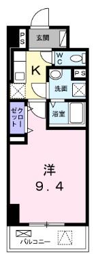 アルカディア8(1K/8階)の間取り写真