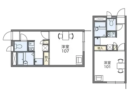 レオパレスO-SAM(1K/1階)の間取り写真