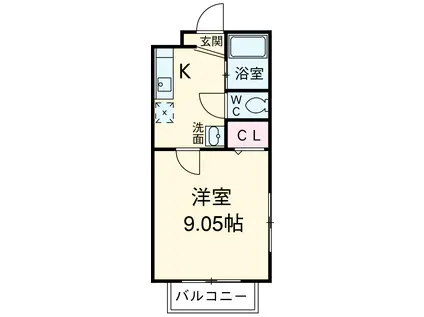 リベルテコートYS(1K/2階)の間取り写真
