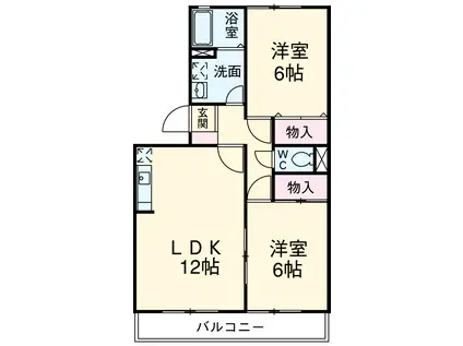 アネックス寿(2LDK/1階)の間取り写真