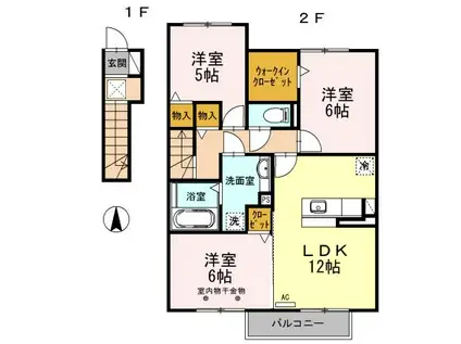 グラン・シャリオ(3LDK/2階)の間取り写真