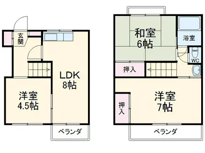 ワイズタウン 3棟(3DK)の間取り写真