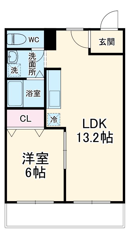 CHAMY(1LDK/2階)の間取り写真