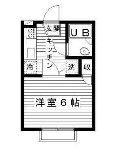 栄光ハイツ(ワンルーム/2階)の間取り写真