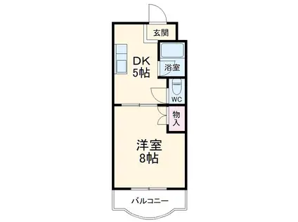 スカイキングⅤ(1DK/2階)の間取り写真