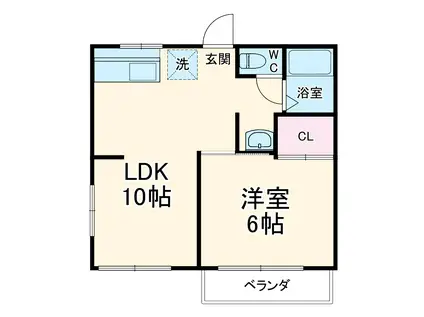 REZET北松戸(1LDK/1階)の間取り写真
