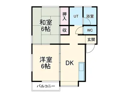 フロイデン(2DK/2階)の間取り写真