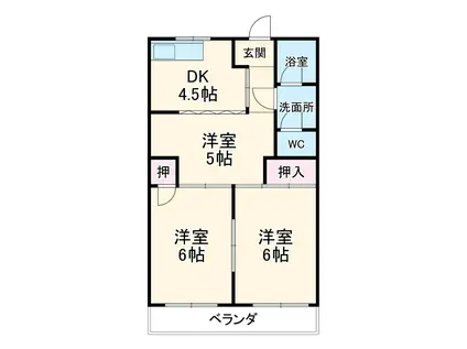 コーポマウンテン Ⅱ(3DK/2階)の間取り写真