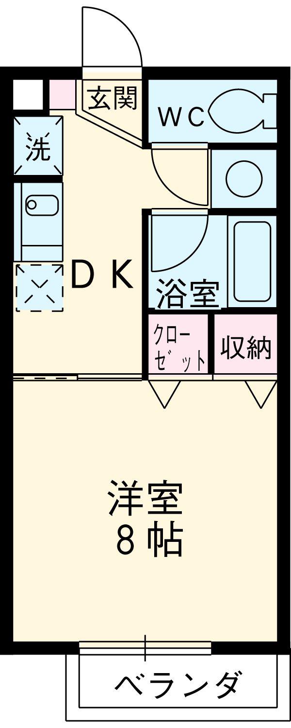 SURPLUS ONE 富川(1K/2階)の間取り写真