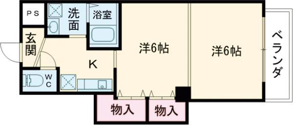 ル・サフィール西大路Ⅱ(2K/5階)の間取り写真