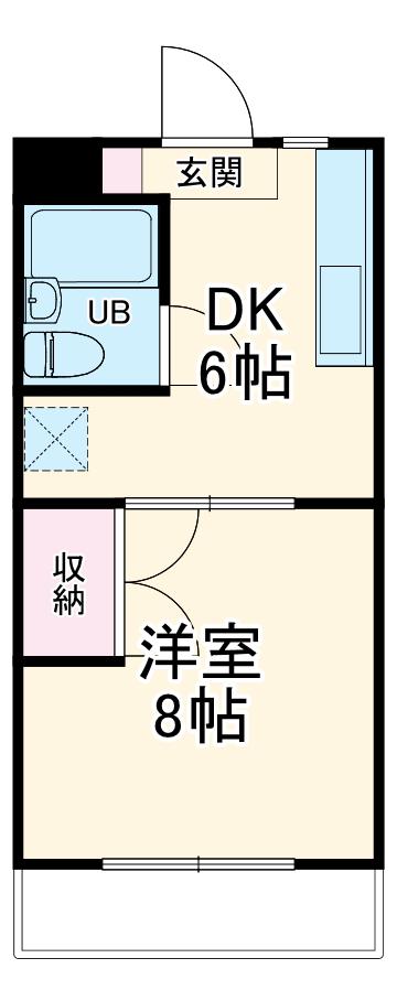 ロイヤルマルトウⅠ(1DK/2階)の間取り写真