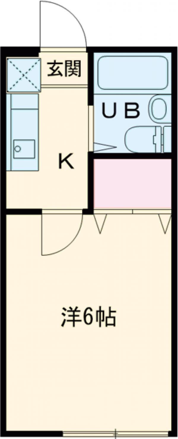 メゾン三軒茶屋Ⅱ(1K/1階)の間取り写真