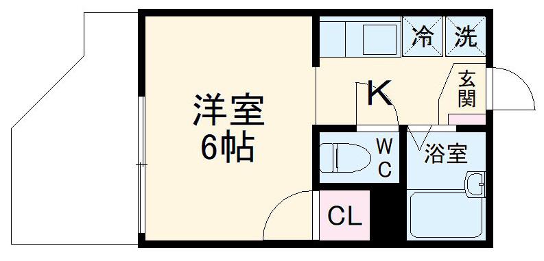 メゾン山王(1K/2階)の間取り写真