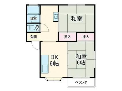 サンライフ(2DK/2階)の間取り写真