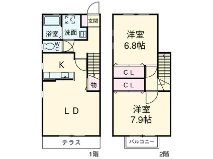 グランシャリオ(2LDK)の間取り写真