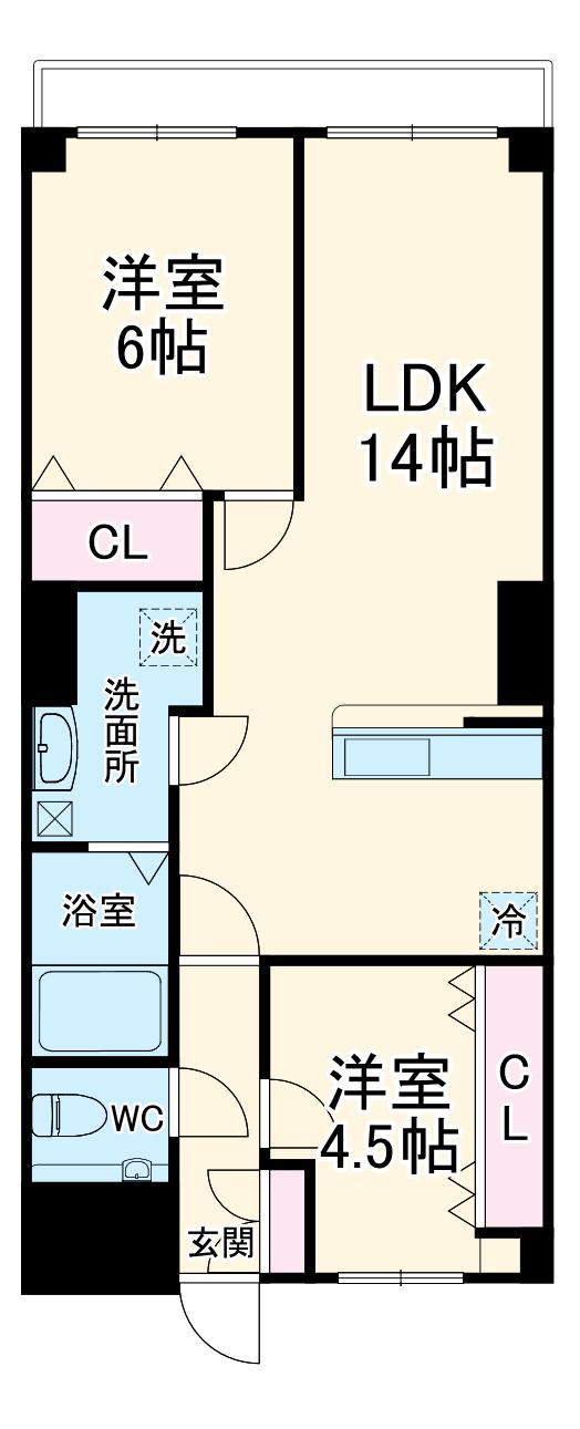 クレドール鷺沼(2LDK/2階)の間取り写真