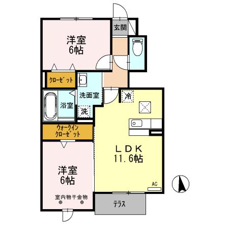 メゾン プレミエ(2LDK/1階)の間取り写真