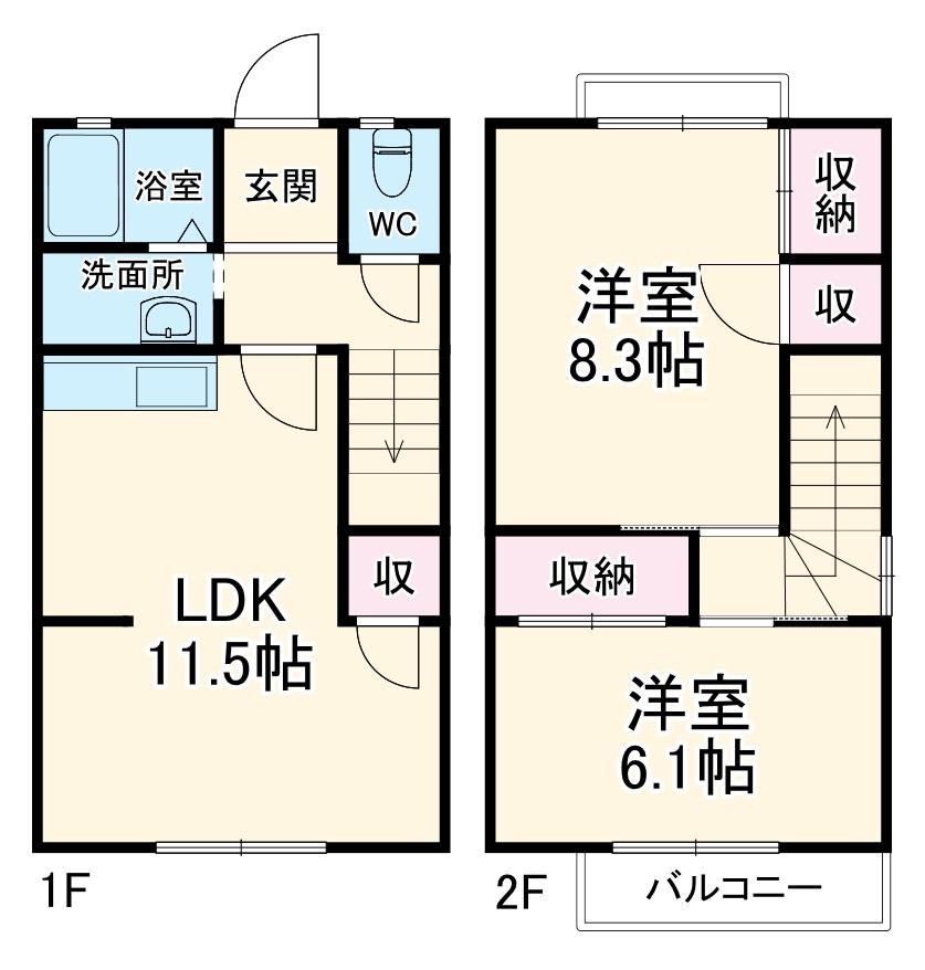 サンテラスなでしこ(2LDK)の間取り写真