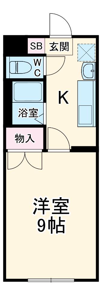 リゾーム高見(1K/3階)の間取り写真