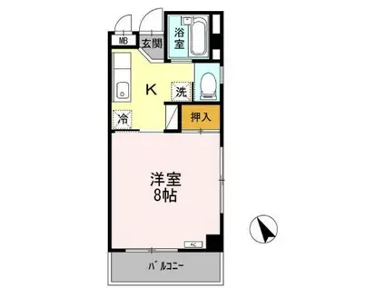 棒屋第2城北ハイツ(1K/2階)の間取り写真
