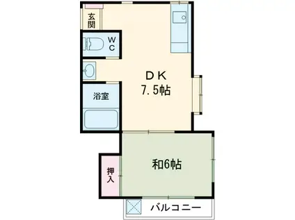 SGハイツ3(1DK/1階)の間取り写真