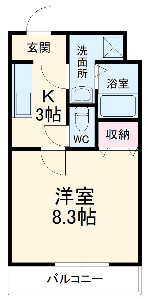 CHATEAU RAFFINE(1K/1階)の間取り写真