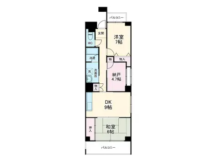 アビタシオン十番(2SLDK/4階)の間取り写真