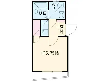 シャンテ立花(1K/2階)の間取り写真