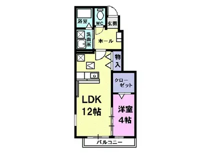 コンフォートⅡ(1LDK/1階)の間取り写真